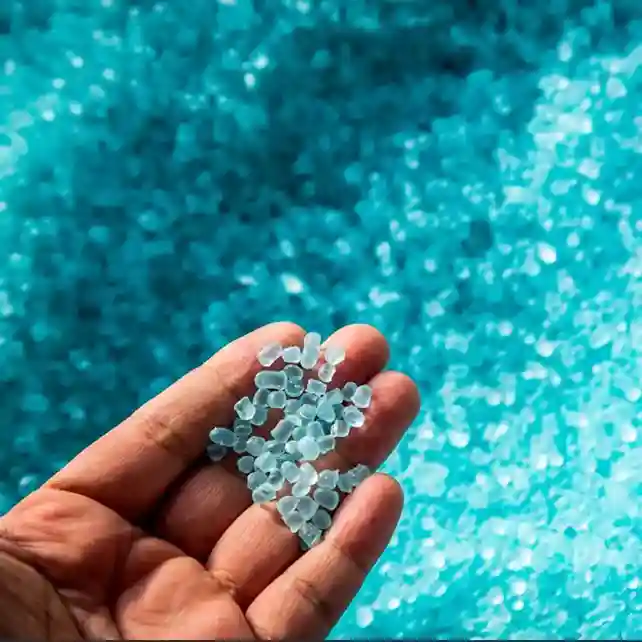 plastic polymer crystals in hand